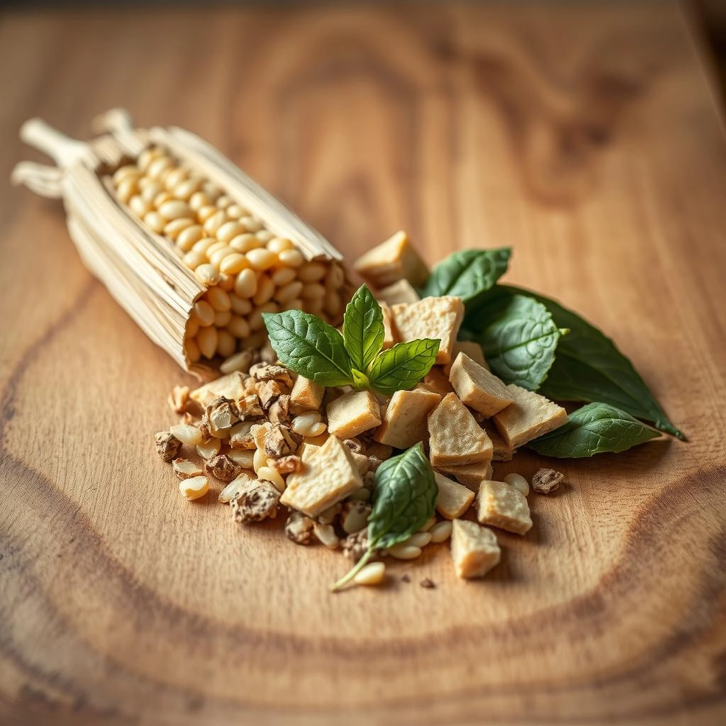 Raíz de ortiga y hojas secas, ingrediente tradicional en té herbal para energía masculina