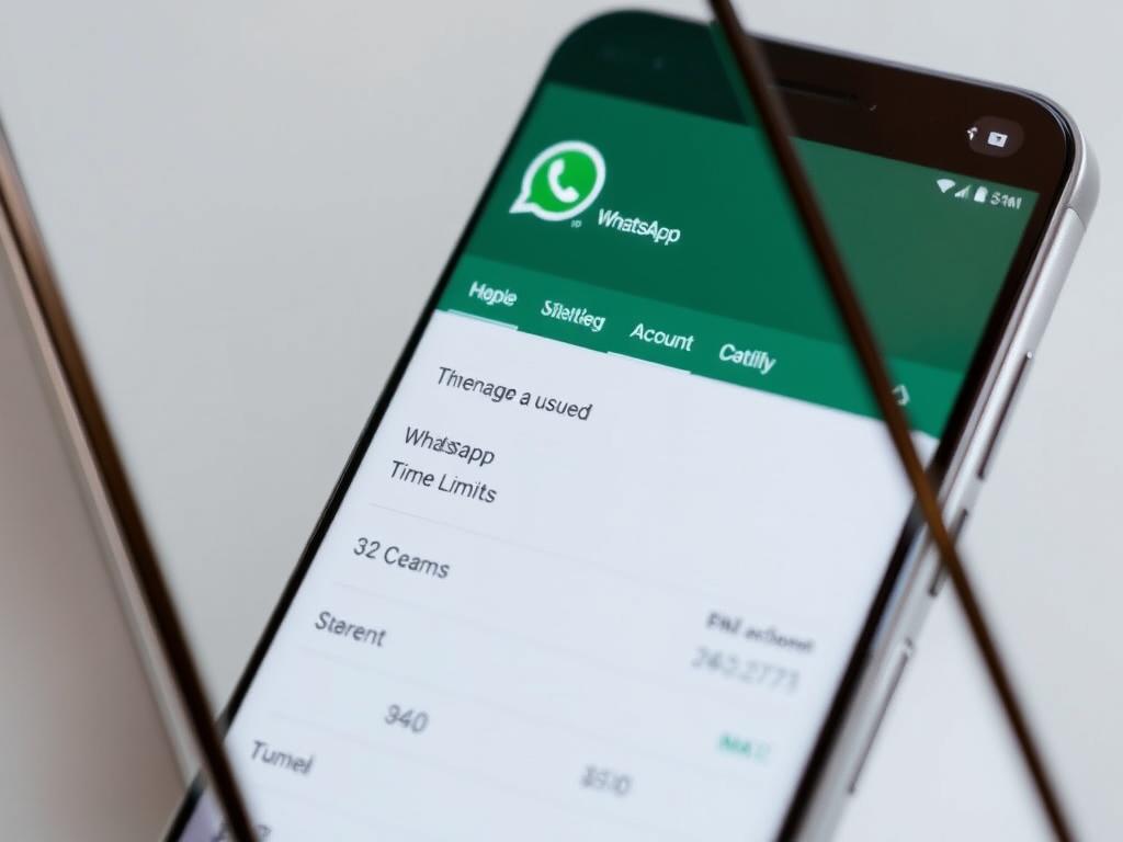 Interfaz de Google Family Link mostrando estadísticas de uso de WhatsApp Interfaz de Google Family Link mostrando estadísticas de uso de WhatsApp