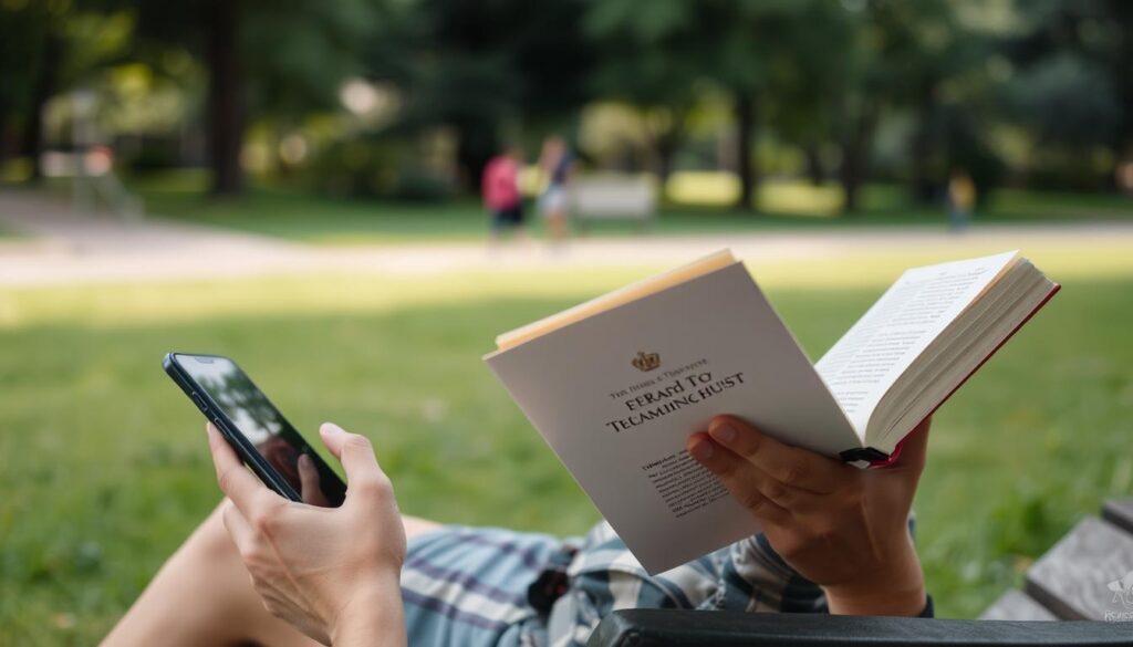 Persona disfrutando de tiempo libre después de gestionar su uso de WhatsApp