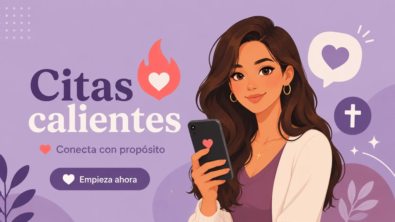 Mujer cristiana soltera en una aplicación de citas