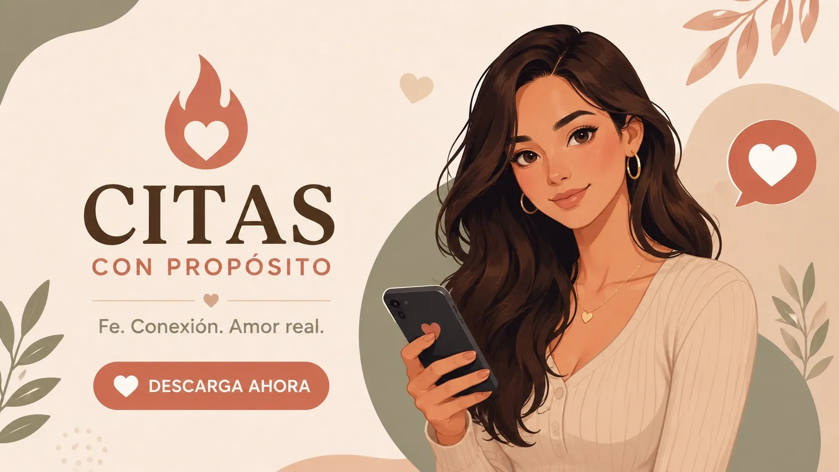 Mujer cristiana soltera en una aplicación de citas
